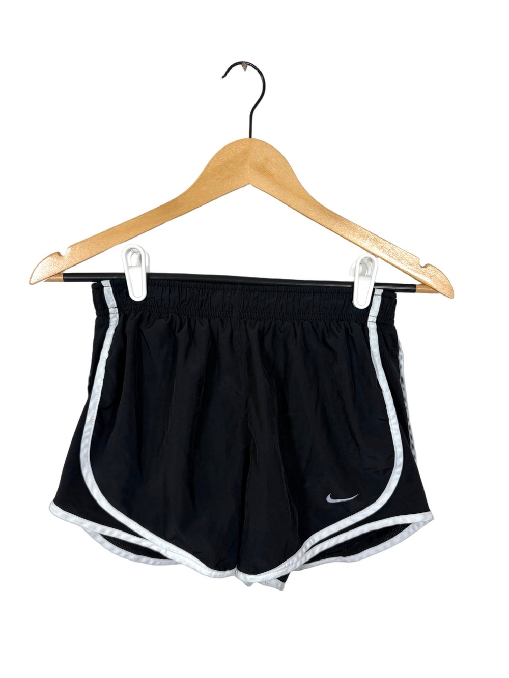 Nike Tempo Running Shorts Womens S Black White Dri-FIT Lined 3 Inch